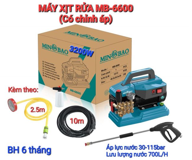 Máy xịt rửa xe MINBAO MB-6600 Máy xịt rửa xe MINBAO MB-6600