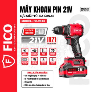 Máy khoan pin V N m Fico FC