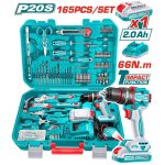 Bộ máy khoan pin không chổi than 165 món TOTAL THKTHP116
