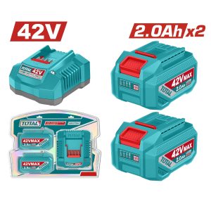 Bộ 2 pin Lithium 42V/ 2.0Ah và 1 sạc 42V - TOTAL TFBCPM20221