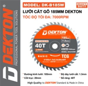 Lưỡi Cắt Gỗ 185mm Dekton DK-B185W