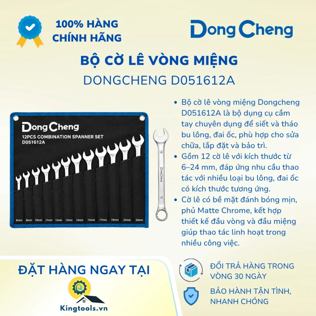BỘ CỜ LÊ VÒNG MIỆNG DONGCHENG D051612A 12 CỜ LÊ bo co le vong mieng da ()
