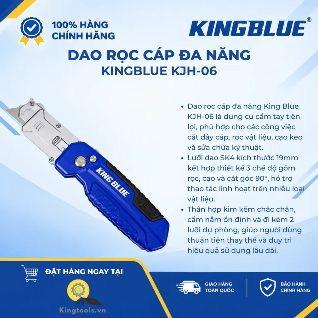 DAO RỌC CÁP ĐA NĂNG KING BLUE KJH-06 19MM dao roc cap da nang king blue kjh ()