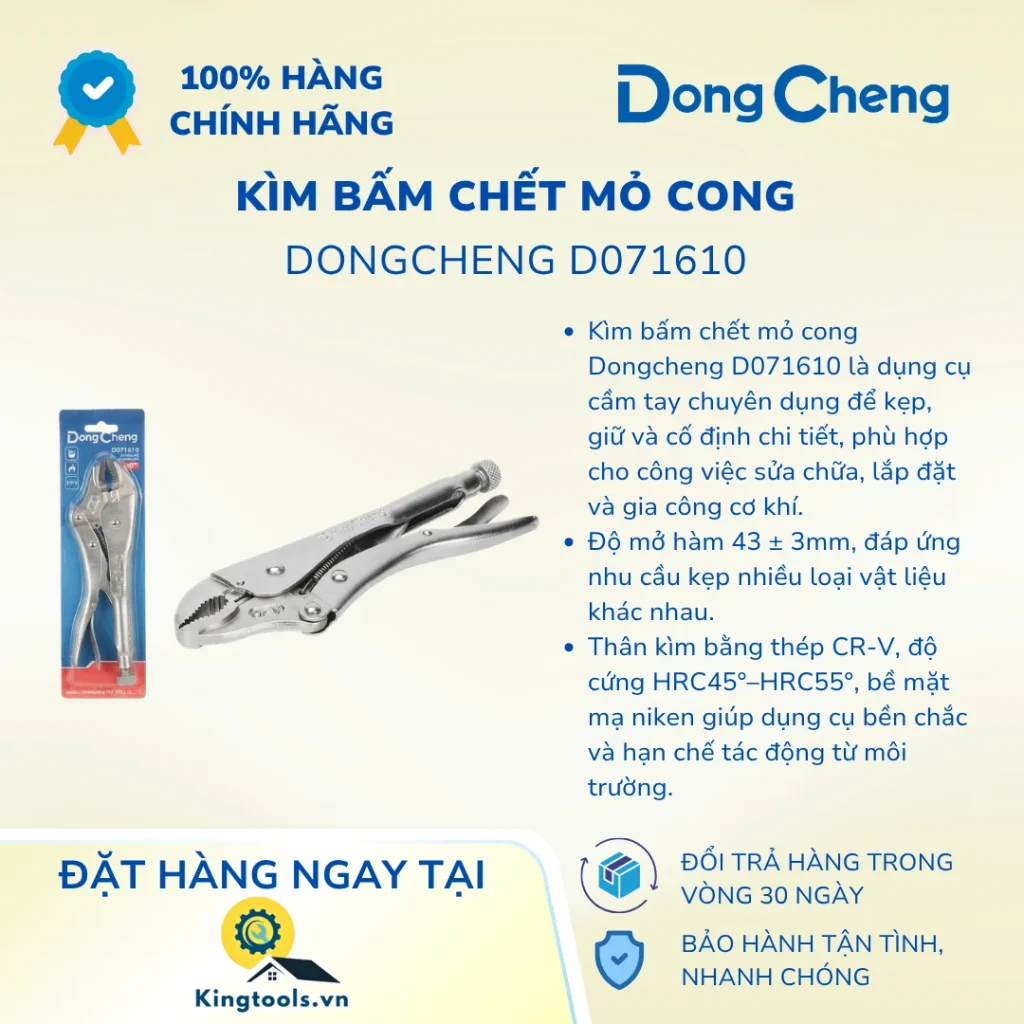 KÌM BẤM CHẾT MỎ CONG DONGCHENG D071610 10 INCH kim bam chet mo cong d ()