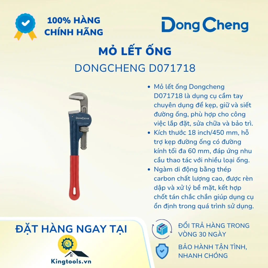 MỎ LẾT ỐNG DONGCHENG D071718 18 INCH (450MM) mo let ong d ()