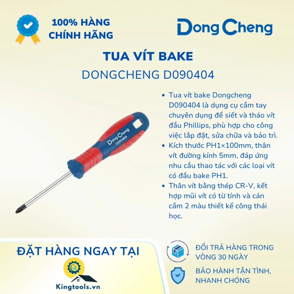 TUA VÍT BAKE DONGCHENG D090404 PH1×100MM tua vit bake d ()