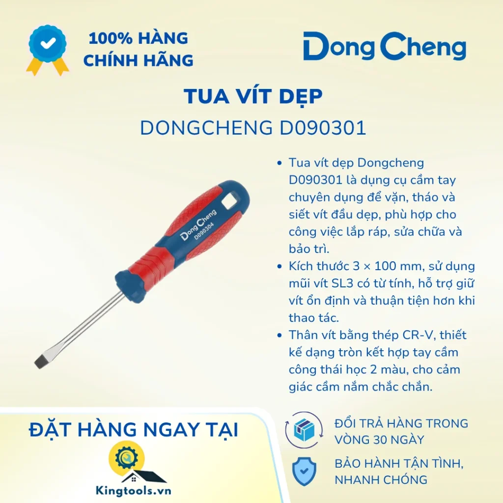 TUA VÍT DẸP DONGCHENG D090301 3×100MM tua vit dep d ()